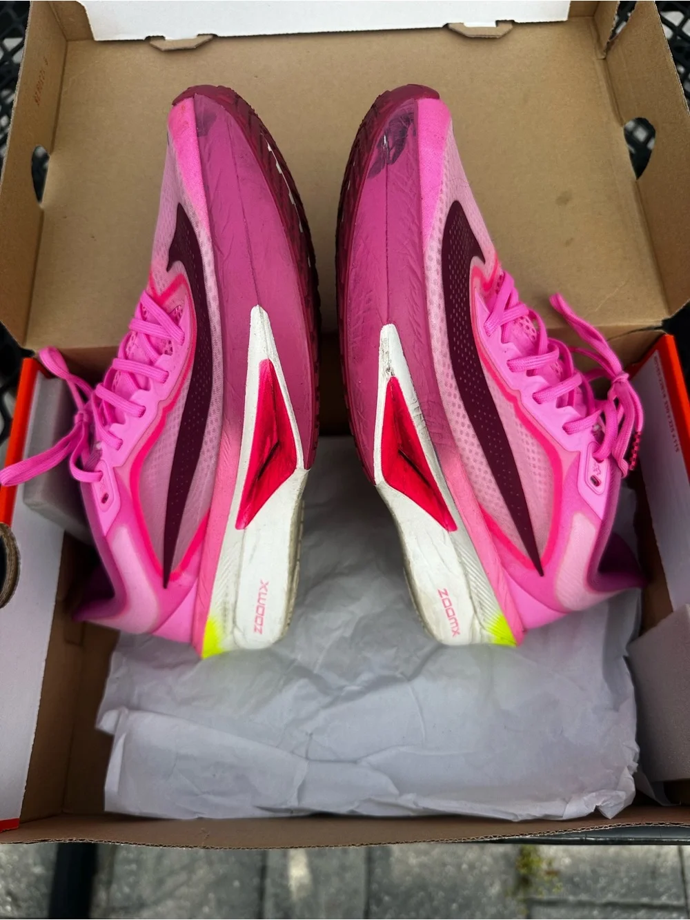 Nike Women’s ZoomX Running Shoes - Hot Pink with Maroon Accents